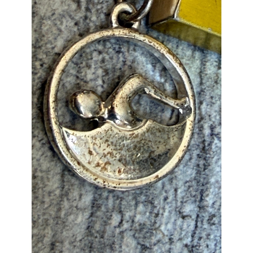 Swimming Swimmer Pendant Necklace Silver Tone Dainty Sports Jewelry Cut Out Gift